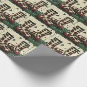 喜ばしい格子柄のレインブーツ – クリスマスシーズン ラッピングペーパー (角)