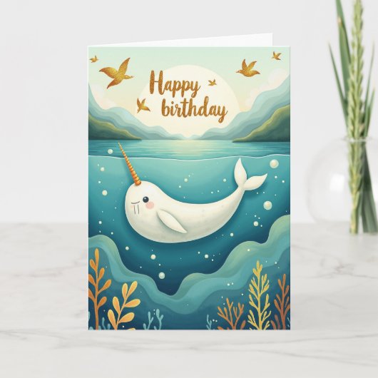 喜ばしい海の生き物の誕生日カード カード (正面)