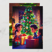 🎄 「喜ばしい瞬間:明るいCメリーをお願い サンキューカード (正面/裏面)