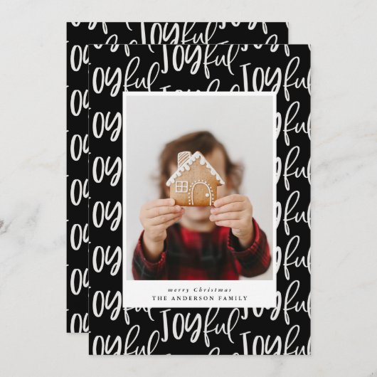 喜ばしい脚本1枚のフォトファミリーエレガントカラフル (正面/裏面)