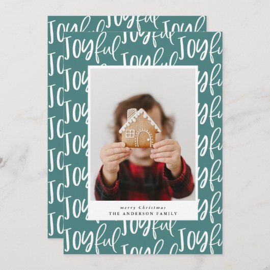 喜ばしい脚本1枚のフォトファミリーエレガントカラフル (正面/裏面)