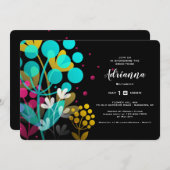 喜ばしい花のブライダルシャワーの招待 招待状 (正面/裏面)