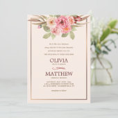 喜ばしい花の結婚式招待状 招待状 (スタンド正面)