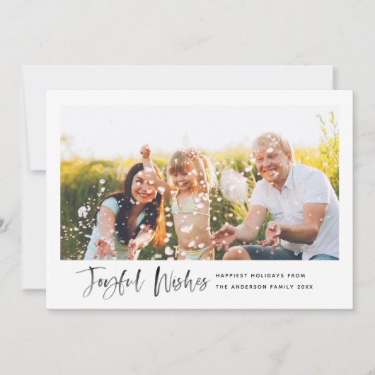 喜ばしい願いのモダン台本ミニマル写真 シーズンカード (正面)