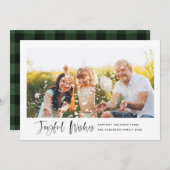 喜ばしい願いのモダン台本ミニマル写真 シーズンカード (正面/裏面)