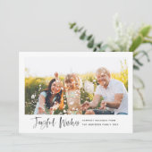 喜ばしい願いのモダン台本ミニマル写真 シーズンカード (スタンド正面)