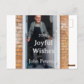 喜ばしい願いを追加する名前の写真男性の休日の年sim ポストカード (裏面)