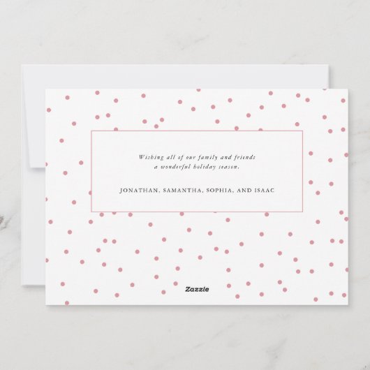 喜ばしい3枚の写真パーソナルメッセージクリスマス シーズンカード (裏面)