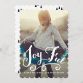 喜ばしい |手書きの渦巻きのホリデーカード シーズンカード (正面/裏面)