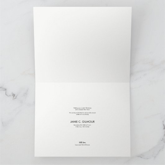 喜ばしモダンい台本赤のクリスマス写真コラージュ カード (内部)