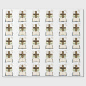 喜ばせ宗教十字+聖書か子ヒツジまたは鳩 ラッピングペーパー (フラット)