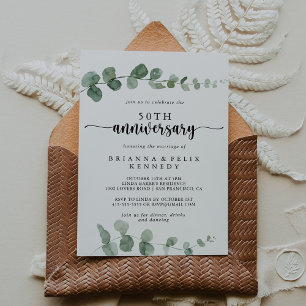 喜ばれるユーカリ 50周年結婚記念日 招待状