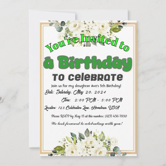 喜ばれる1年になりますように！ 招待状 (正面)