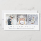 喜びおよび平和|モダンなクリスマス3つの写真 シーズンカード (正面)