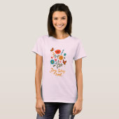 喜びが芽生えるTシャツ - 幻想的な花と蝶々 Tシャツ (正面フル)