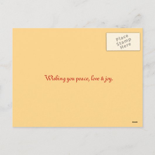 喜びでいっぱいの腕 – クリスマスの挨拶はがき シーズンポストカード (裏面)