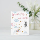 喜びではなく細菌の子供の手サニタイザギフトカード カード (スタンド正面)