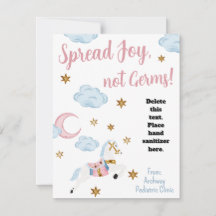 喜びではなく細菌の子供の手サニタイザギフトカード