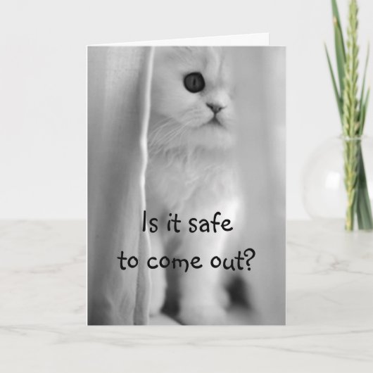 喜びでニャーU R 5Oと私は誕生日ではない カード (正面)