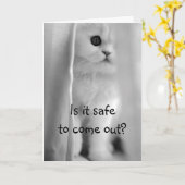 喜びでニャーU R 5Oと私は誕生日ではない カード (黄色い花)