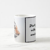 喜びで一日を始めなさい コーヒーマグカップ (中央)