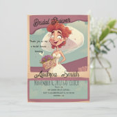 喜びとおもしろいとおもしろいブライダルシャワーカジュアル 招待状 (スタンド正面)