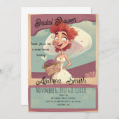 喜びとおもしろいとおもしろいブライダルシャワーカジュアル 招待状 (正面/裏面)