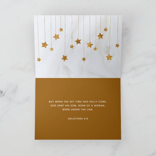 喜びとキリストの存在に満ちたクリスマス シーズンカード (内部)