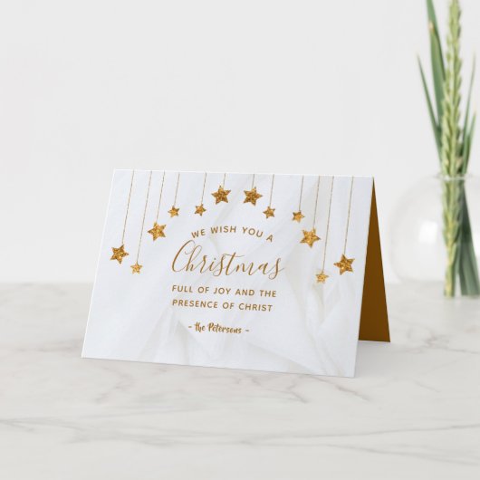 喜びとキリストの存在に満ちたクリスマス シーズンカード (正面)