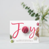 喜びとクリスマスオーナメント | 休日の挨拶 シーズンポストカード (スタンド正面)