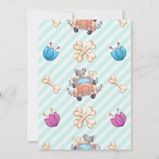 喜びとハウリングかわいい狼の男の子の赤ちゃんシャワー 招待状 (裏面)