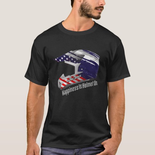 喜びと一緒に乗る：ヘルメットに乗る幸せ Tシャツ (正面)