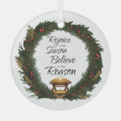 喜びと信じ出生 ガラスオーナメント (正面)