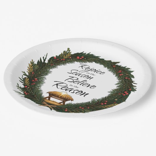 喜びと信じ出生 ペーパープレート (アングル)