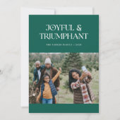 喜びと勝利の宗教的なクリスマスの写真 シーズンカード (正面)