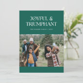 喜びと勝利の宗教的なクリスマスの写真 シーズンカード (スタンド正面)