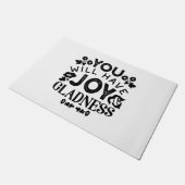 喜びと喜びがある Inspirational Quote ドアマット (アングル)