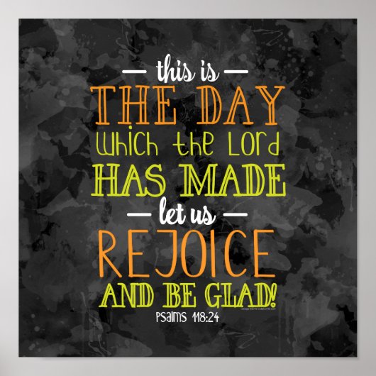 喜びと喜びのタイポグラフィ聖書の聖句モダン ポスター (正面)