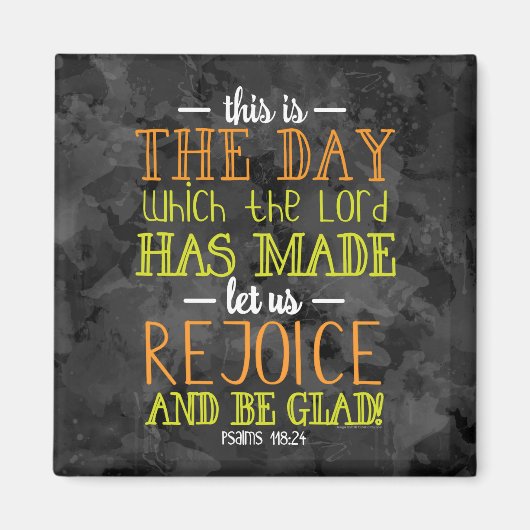 喜びと喜びのタイポグラフィ聖書の聖句モダン マグネット (正面)