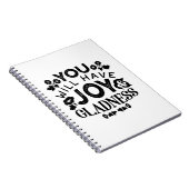 喜びと喜びを持つこと Inspirational Quote ノートブック (右側)