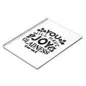 喜びと喜びを持つこと Inspirational Quote ノートブック (左側)