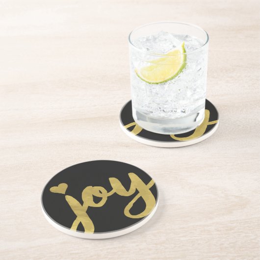 喜びと喜び喜び得と金ゴールドアート コースター (側面)