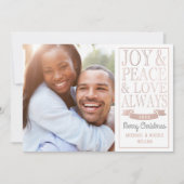 喜びと平和と愛を常に |バラ金ゴールドフェイク箔 シーズンカード (正面)