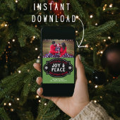 喜びと平和のホリデー家族チョークボードバナー シーズンカード