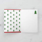 喜びと平和クリスマスツリー緑と赤の休日 シーズンカード (内部)