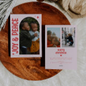 喜びと平和ミニマリストピンクアーチ シーズンカード