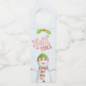 喜びと平和 |かわいいクリスマス雪だるま ボトルネックタグ (裏面)