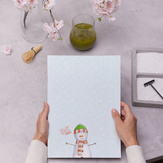 喜びと平和 |かわいい雪だるまクリスマス ノートパッド