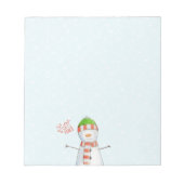 喜びと平和 |かわいい雪だるまクリスマス ノートパッド (正面)