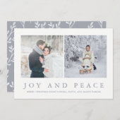 喜びと平和 | モダンクリスマスの写真 シーズンカード (正面/裏面)
